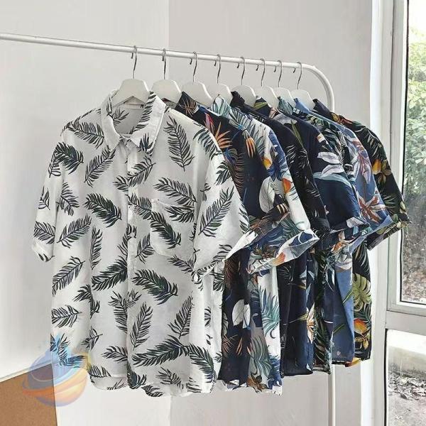 アロハシャツ レディース メンズ カップル トップス 夏 シャツ ブラウスゾンチーハワイシャツ ボタ...