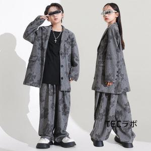 上品 花柄 キッズ ダンス衣装 スーツ セット...の詳細画像3