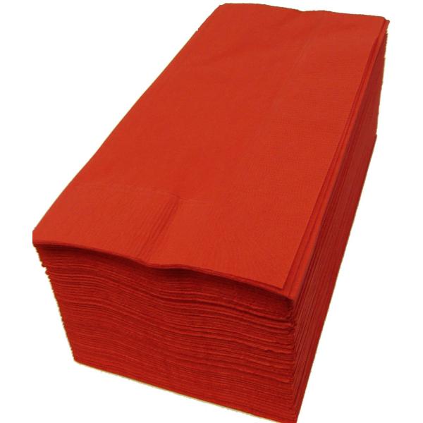 【紙ナプキン】8つ折り2PLYナプキン「イタリアンレッド」（10パック500枚）