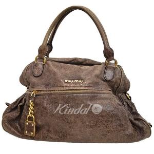 【超特価】MIUMIU 2WAY　ショルダーバッグ　ハンドバッグ ブラウン サイズ：- (新潟紫竹山店)｜kindal