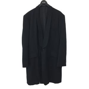 【値下げ】YOHJI YAMAMOTO pour homme 2004AW パンク期 ウールギャバジンジップデザインコート ブラック サイズ：3 (渋谷店)｜kindal