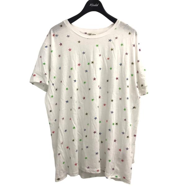 サンローランパリ スター総柄Tシャツ ホワイト サイズ：XL SAINT LAURENT PARIS