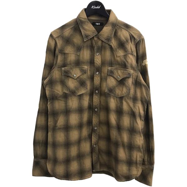 【値下げ】TMT 「L／SL W GAZE OMBRE CHECK SHIRTS」ダブルガーゼチェッ...