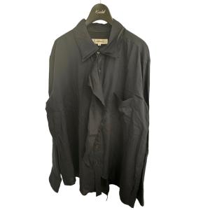 【値下げ】sulvam 23SS 「DOUBLE ONE-PIECE COLLAR SHIRT」 フロントデザインシャツ ネイビー サイズ：M (EC)｜kindal