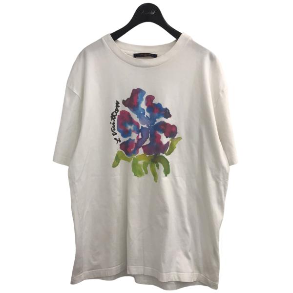 【値下げ】LOUIS VUITTON 22SS フラワーペインティングプリントTシャツ RM221M...