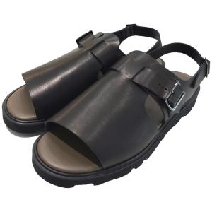 フットザコーチャー foot the coacher 「OPEN TOE SANDALS(VIBRAM SOLE)」 オープントゥサンダル ブラック｜kindal