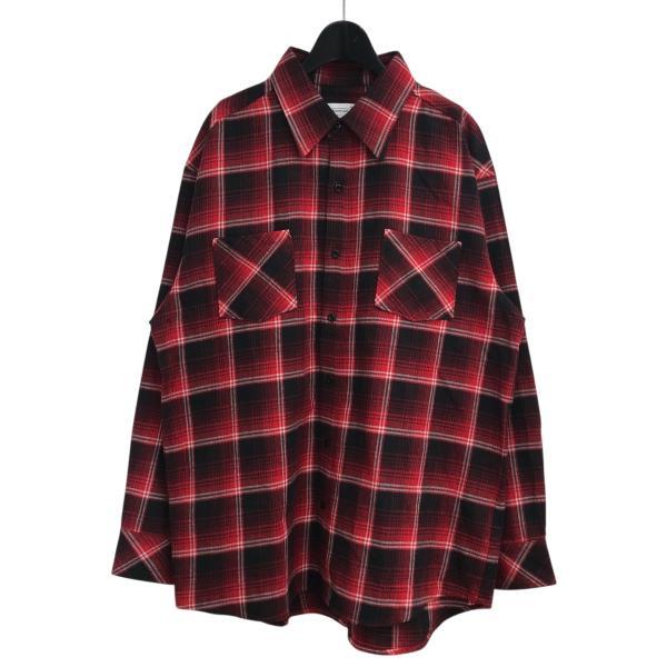 【値下げ】RAFU チェックシャツ Rafu001 23 01 レッド サイズ：M (渋谷店)