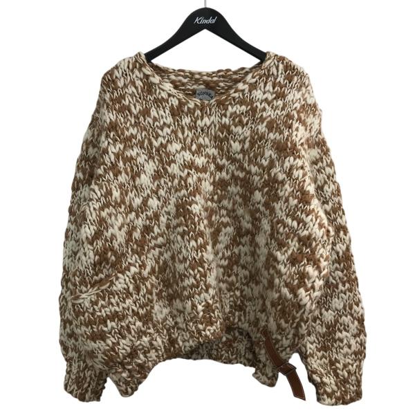 サンシー SUNSEA 「Big Slab Volume1」 ニット 21A50 ベージュ×ホワイト...