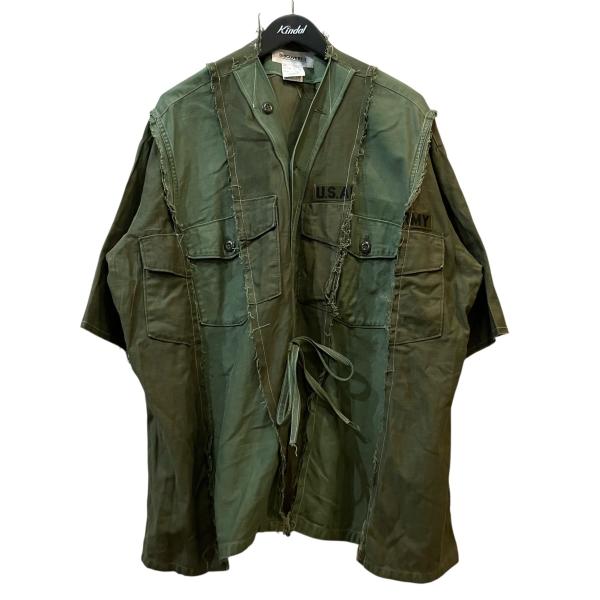 【値下げ】DISCOVERED 再構築シャツ DC NS SH グリーン×カーキ サイズ：F (渋谷...