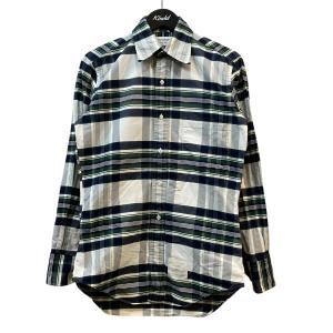 Thom Browne チェックシャツ MWL001AW6211 ネイビー×グリーン サイズ：0 (EC)