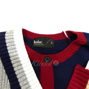 ss ダブルネックプルオーバーニットセーター グレー ネイビー Kolor ファッション Kolor サイズ 3 ダブルネックプルオーバーニット セーターです 4月27日値下 南船場店
