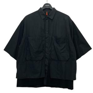 オーエーエムシー OAMC 19SS VENT SHIRT メッシュレイヤード半袖シャツ ブラック サイズ：S｜kindal