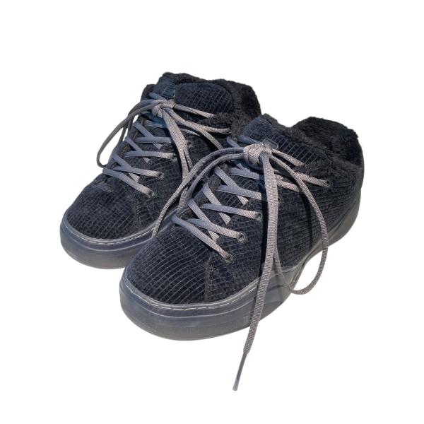 【値下げ】ERL 25AW CORDUROY VAMP SNEAKERS ローカットスニーカー ブラ...
