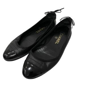 シャネル CHANEL フラットパンプス ブラック サイズ：37 1/2