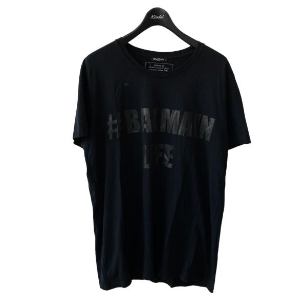 バルマン BALMAIN Balmain Life logo 半袖Tシャツ W7H8601 ブラック...