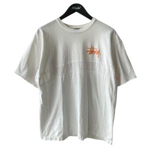 【値下げ】stussy×Kiko Kostadinov 15SS Reconstructed T-shirt Tシャツ ホワイト、オレンジ サイズ：M