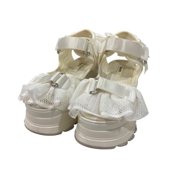 スナイデル Snidel フリルスニーカーソールサンダル SWGS244666 ホワイト サイズ：M