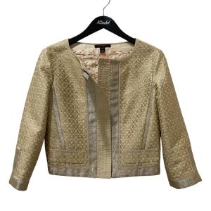 LOUIS VUITTON ジャカードジャケット RW061A WIJA08ACO ベージュ×ゴールド サイズ：34 (EC)