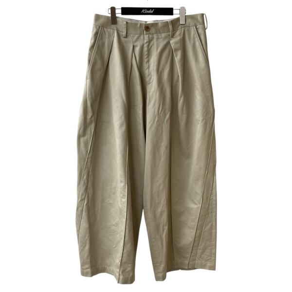【値下げ】KHOKI Pleat-design pants タックパンツ 25SS-P-04 ベージ...