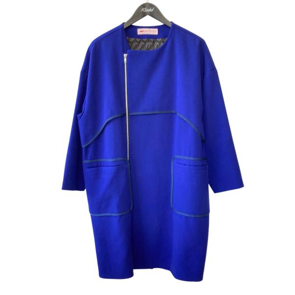 ミントデザインズ mint designs PIPING COAT ノーカラーコート ブルー サイズ...