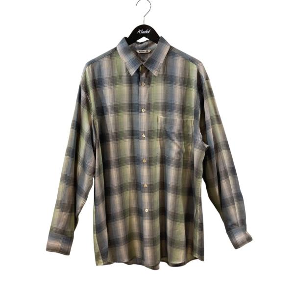 オーラリー AURALEE 25AW SUPER LIGHT WOOL CHECK SHIRT 長袖...