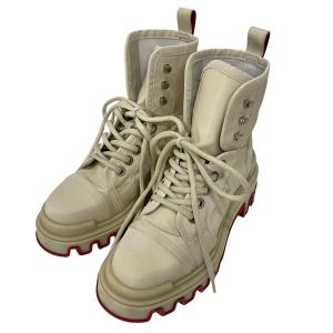 【値下げ】Christian Louboutin 編み上げブーツ ベージュ サイズ：35 (堀江店)