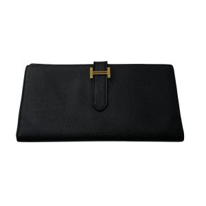 エルメス HERMES ベアンスフレ C刻印 長財布 ブラック