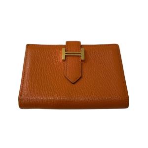 エルメス HERMES ベアン ミニ カードケース オレンジ