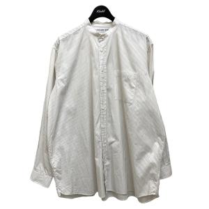 INDIVIDUALIZED SHIRTS バンドカラーシャツ　ストライプ ホワイト×ブラウン サイズ：- (梅田クロス茶屋町店) 220413｜kindal