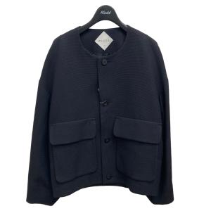 【値下げ】ETHOSENS 22SS COLLARLESS BLOUSON ノーカラージャケット 5E122-44 ブラック サイズ：1 (EC)｜kindal