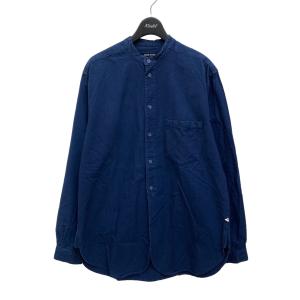 フランクリーダー FRANK LEDER 60’s VINTAGE OLDSTYLE BED SHEET STAND COLLAR SHIRT ネイビ｜kindal