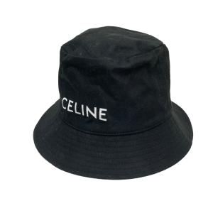 セリーヌ CELINE LOGO BUCKET HAT バケットハット 2AU5B968P ブラック サイズ：L｜kindal