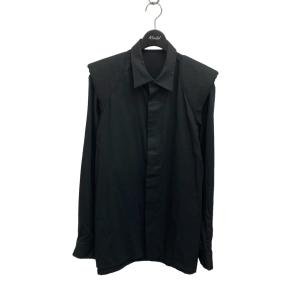 エトセンス ETHOSENS SHOULDER PAD SHIRT 長袖シャツ E120-201 ブラック サイズ：2｜kindal