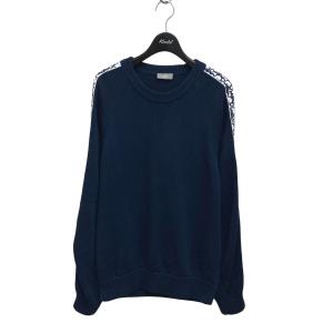 ディオール Dior スリーブオブリークデザインニット クルーネックニット 943M672AT072 ネイビー サイズ：S｜kindal