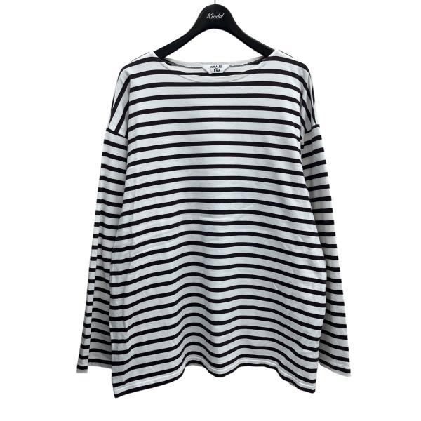 オーラリー×イエナ AURALEE×IENA ボーダー 長袖カットソー A21AB02IE ホワイト...