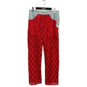 エムエーエスユー MASU 23AW ANGEL LACE JEANS パンツ MFFW-PT0123 レッド×ブルー サイズ：44