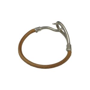 エルメス HERMES ジャンボ ブレスレット ブラウン×シルバー