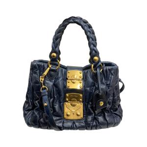 ミュウミュウ MIU MIU マテラッセ 2WAYバッグ ネイビー