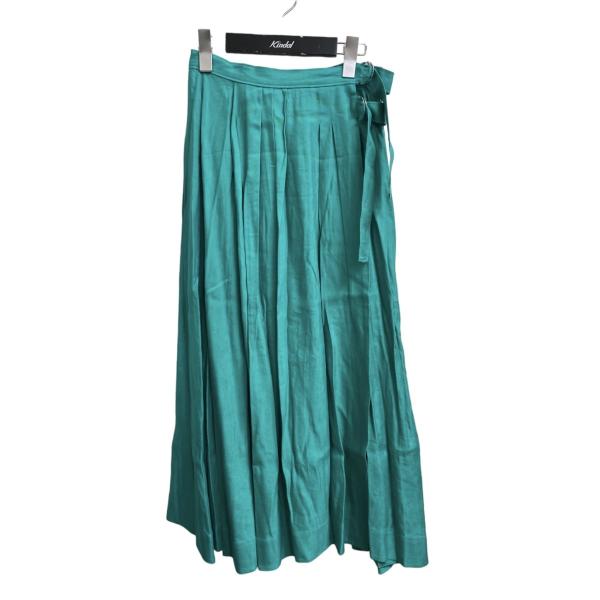 【値下げ】GRACE CONTINENTAL ラップリネンミックススカート グリーン サイズ：SIZ...