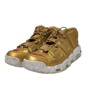 【値下げ】NIKE×Supreme AIR MORE UPTEMPO Supreme metallic gold wht ローカットスニーカー 902