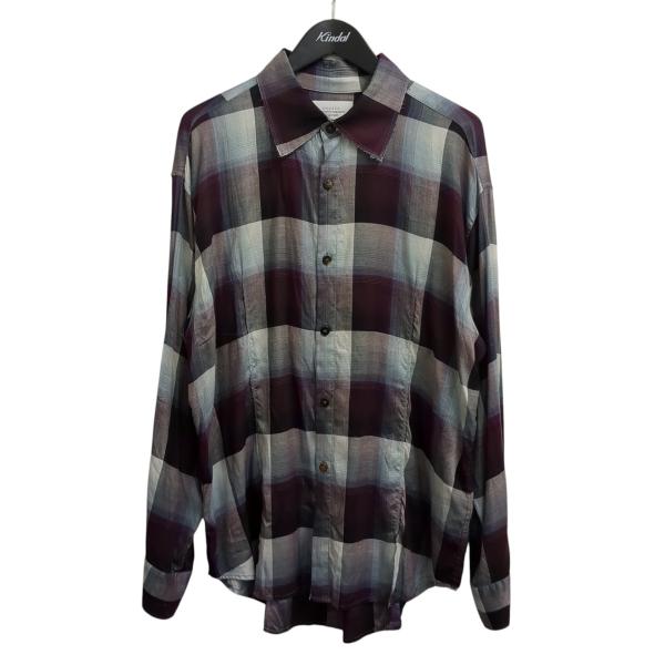 アンユーズド×シュガーヒル UNUSED×SUGARHILL シャツ US2150 エンジ×ホワイト...