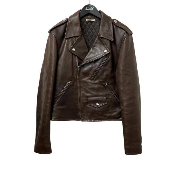オーラリー AURALEE Heavy Lamb Leather Riders Jacket レザー...