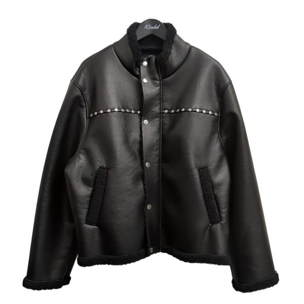 【値下げ】AFB STUDDED JACKET レザージャケット ブラック サイズ：M (EC)