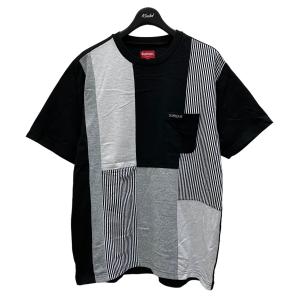 シュプリーム Supreme Patchwork Pocket Tee　パッチワークTシャツ ブラック×ホワイト サイズ：L｜kindal