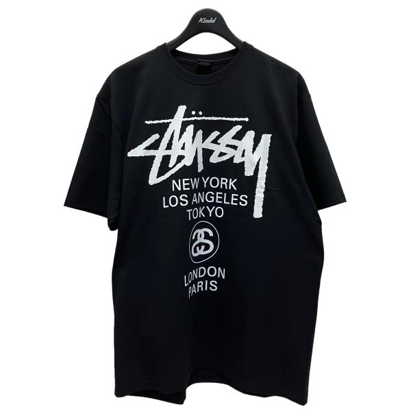 ステューシー stussy ワールドツアーTシャツ ブラック サイズ：L