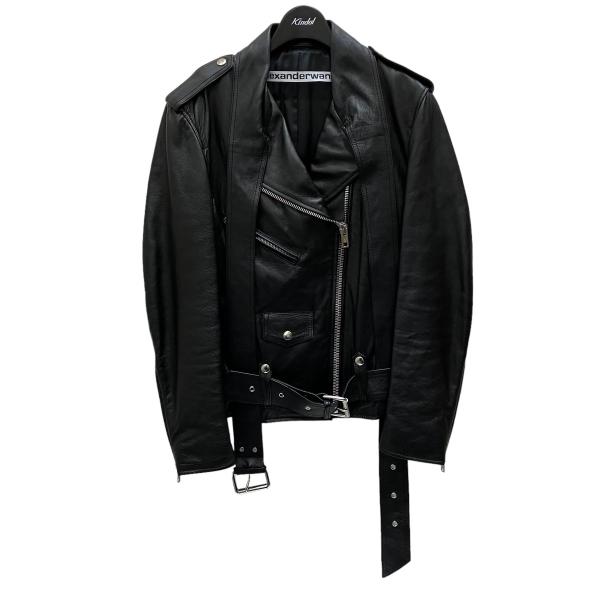 アレキサンダーワン ALEXANDER WANG レザーライダースジャケット ブラック サイズ：XS
