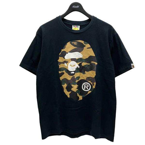 アベイシングエイプ A BATHING APE サルカモ　プリントTシャツ ブラック サイズ：L