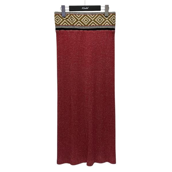 マメクロゴウチ mame kurogouchi ニットスカート MM18SS*JS058 レッド サ...