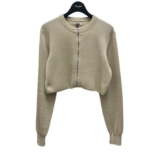 【値下げ】AURALEE FLAT YARN RIB KNIT CREW NECK ZIP CARD...