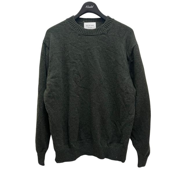 スティルバイハンド STILL BY HAND クルーネックダメージ加工ニット KN01253 オリ...